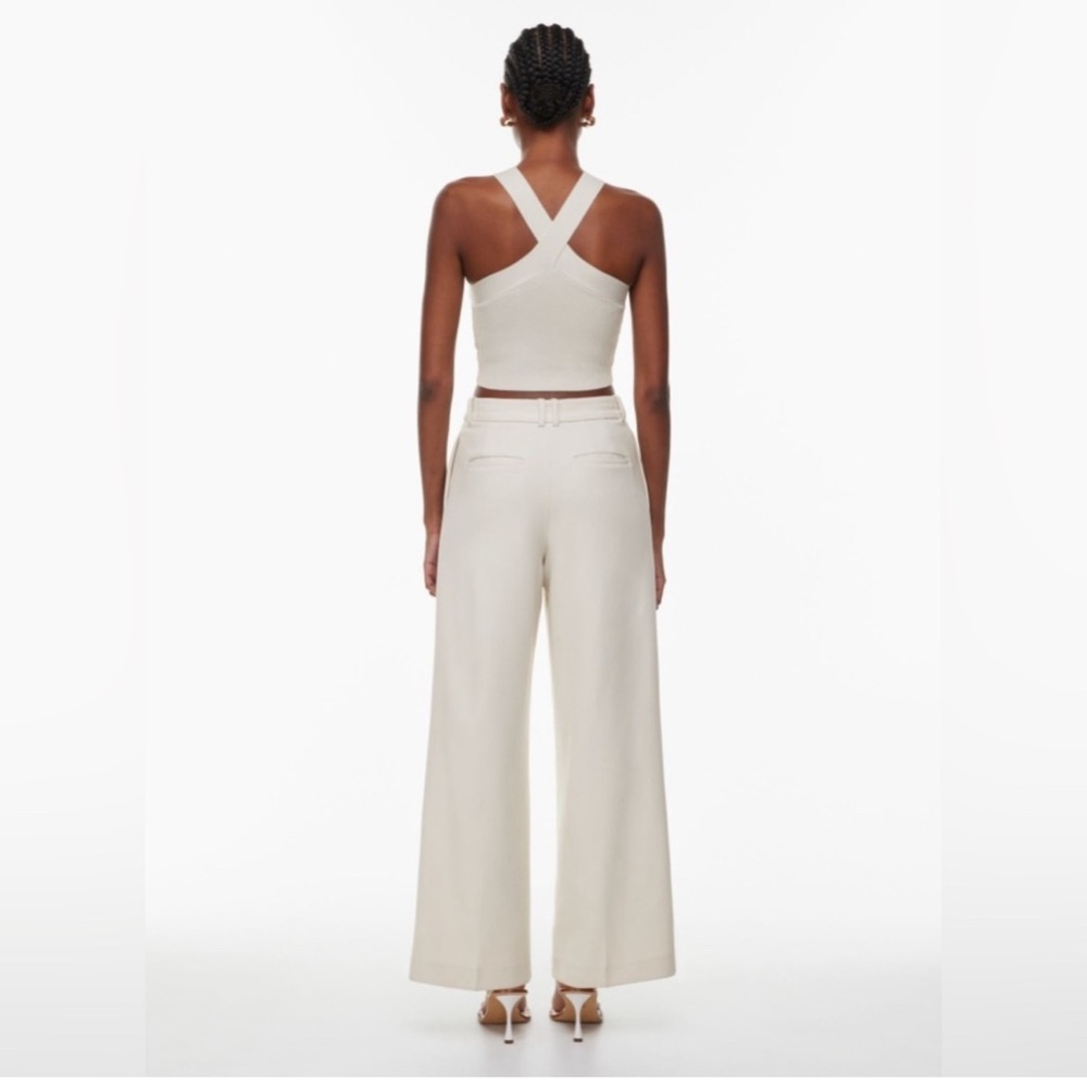 Aritzia Cream Cross-Strap Crop Top - Picture 4 of 7